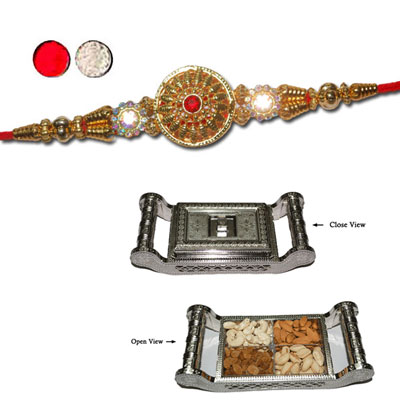 "Rakhi - FR- 8370 A (Single Rakhi),  Manali Dry Fruit Box -Code DFB8000 - Click here to View more details about this Product